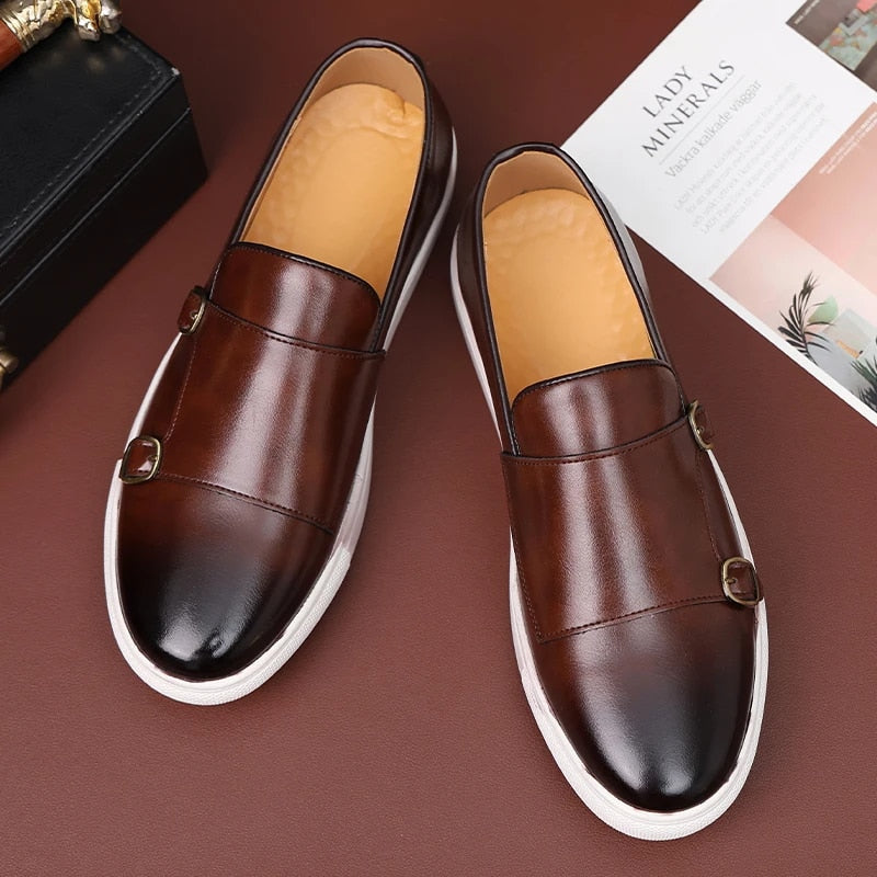 Double Buckle Slip-On Shoes