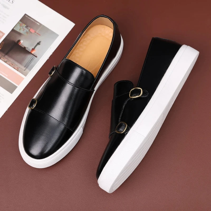 Double Buckle Slip-On Shoes