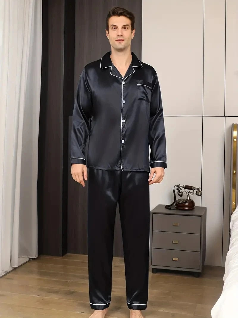 Men's Silk Satin Pajamas