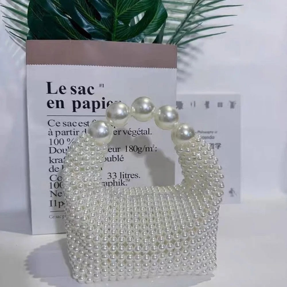 Queen of Pearls - Trendy Women's Faux Pearl Evening Bag