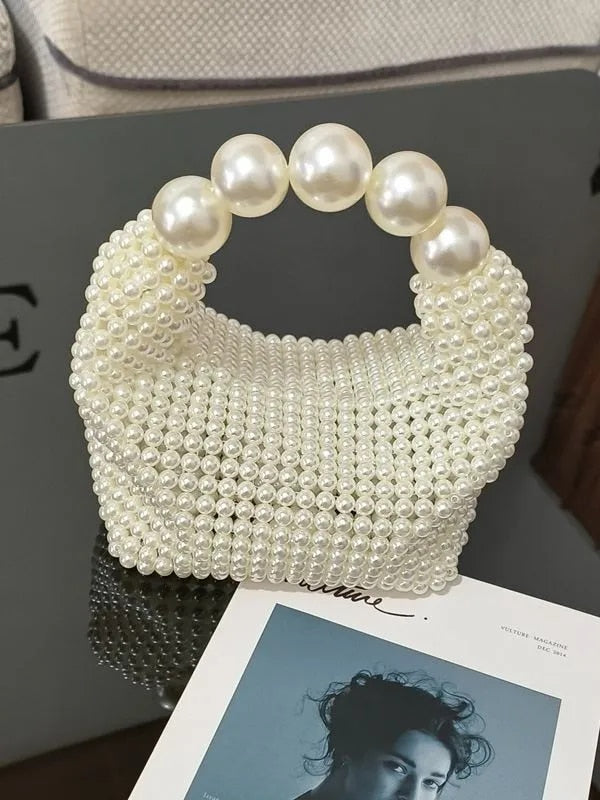 Queen of Pearls - Trendy Women's Faux Pearl Evening Bag