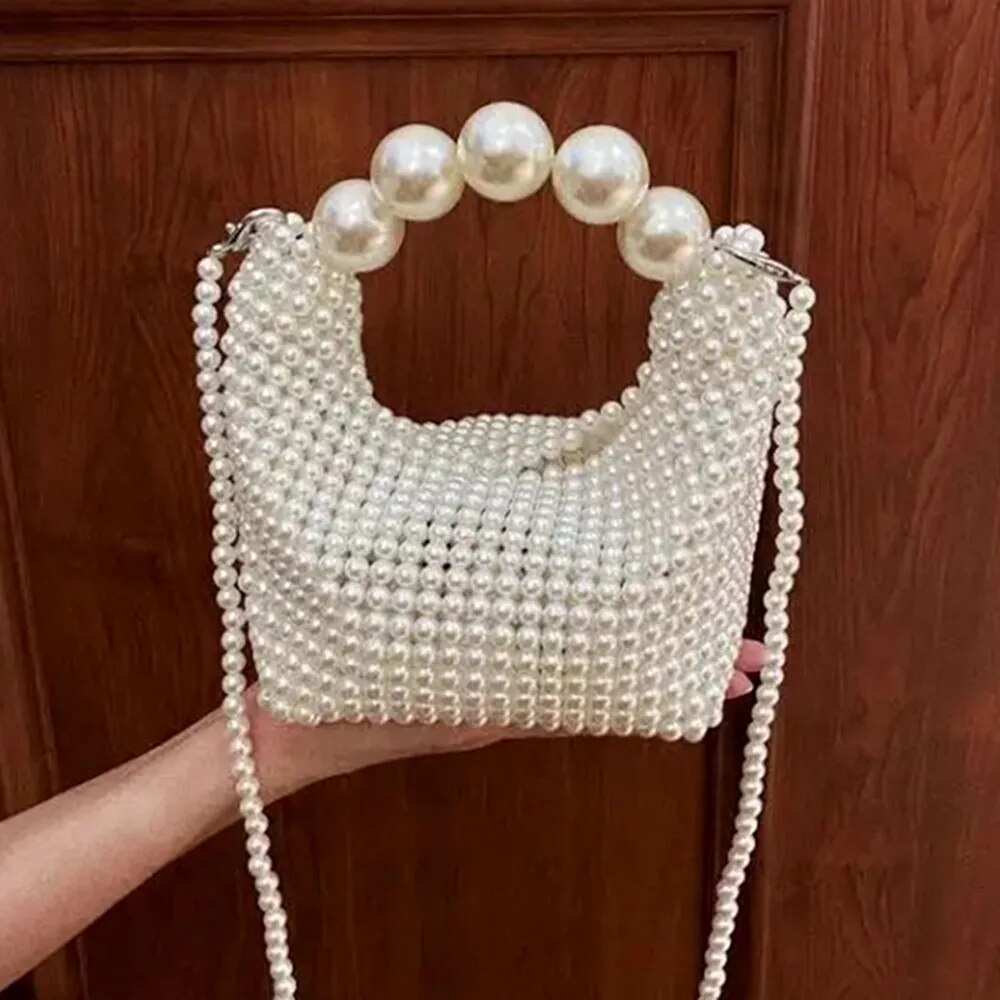 Queen of Pearls - Trendy Women's Faux Pearl Evening Bag