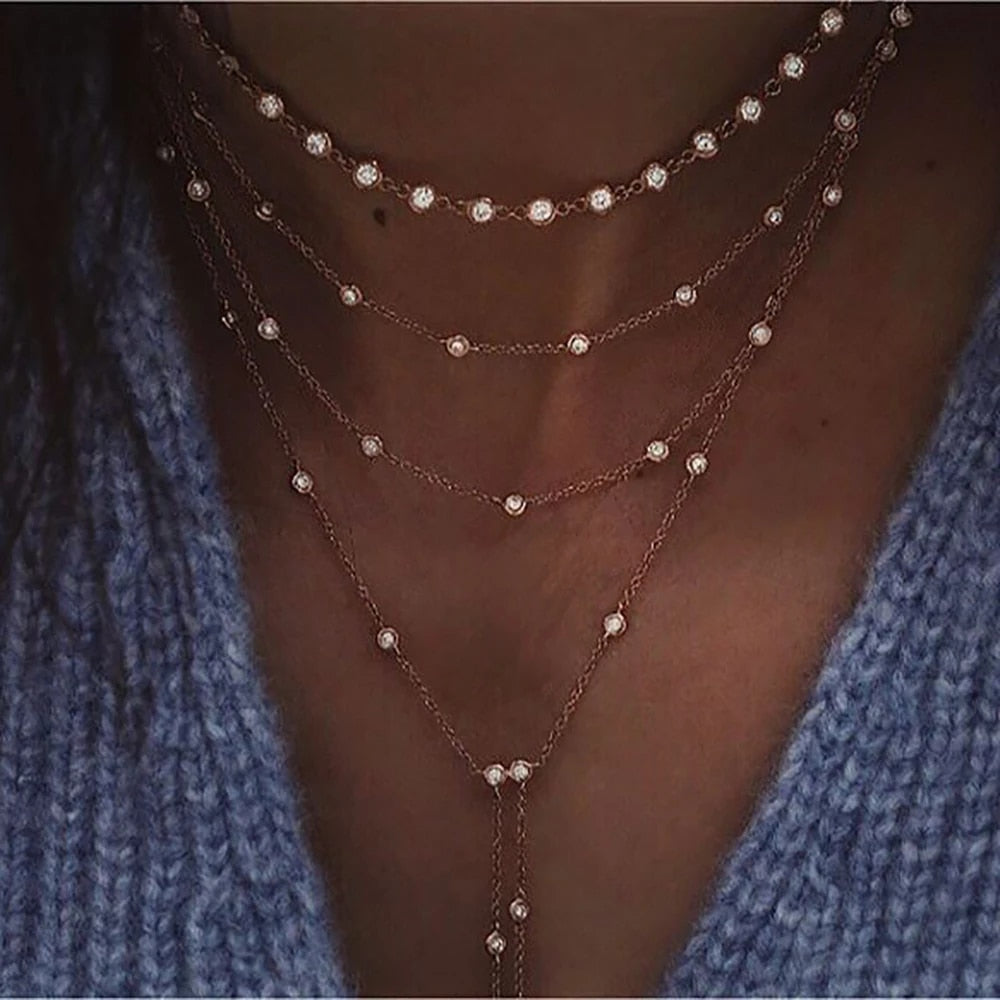 New Moon -  Crystal Geometry Necklace Set