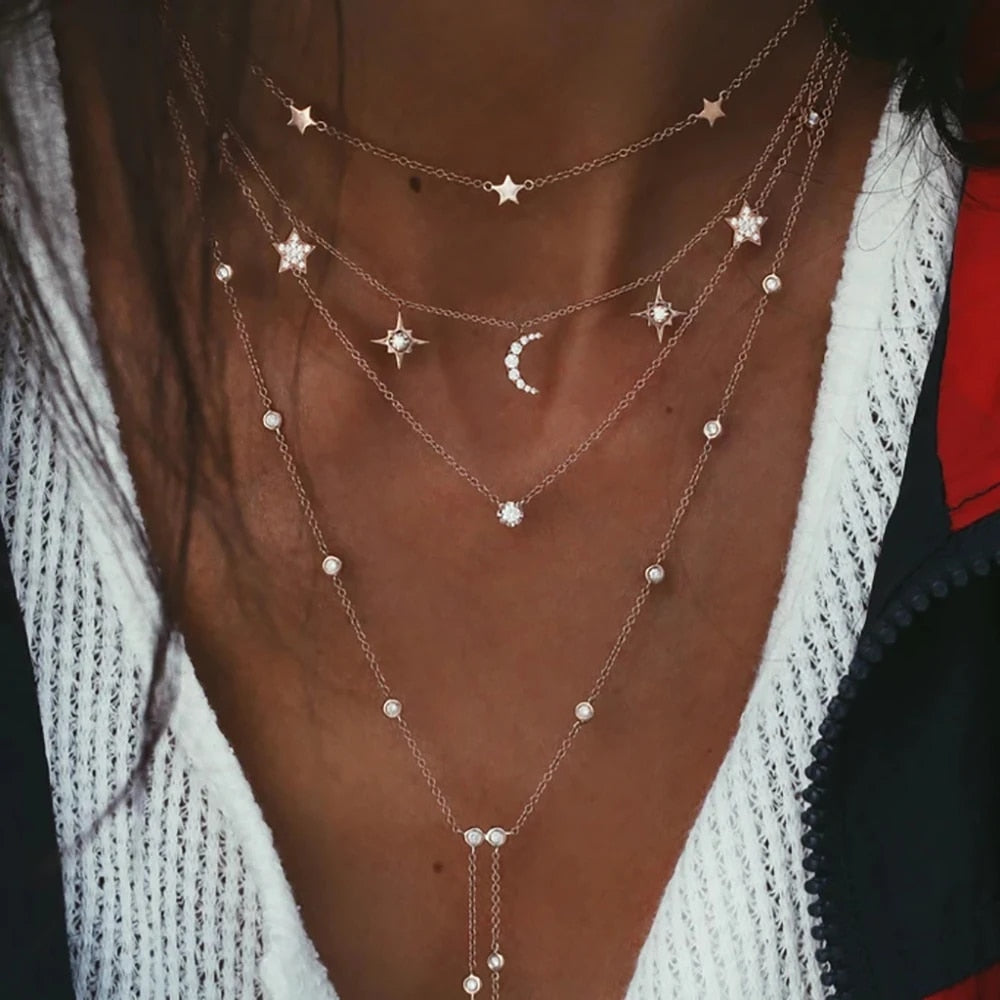 New Moon -  Crystal Geometry Necklace Set