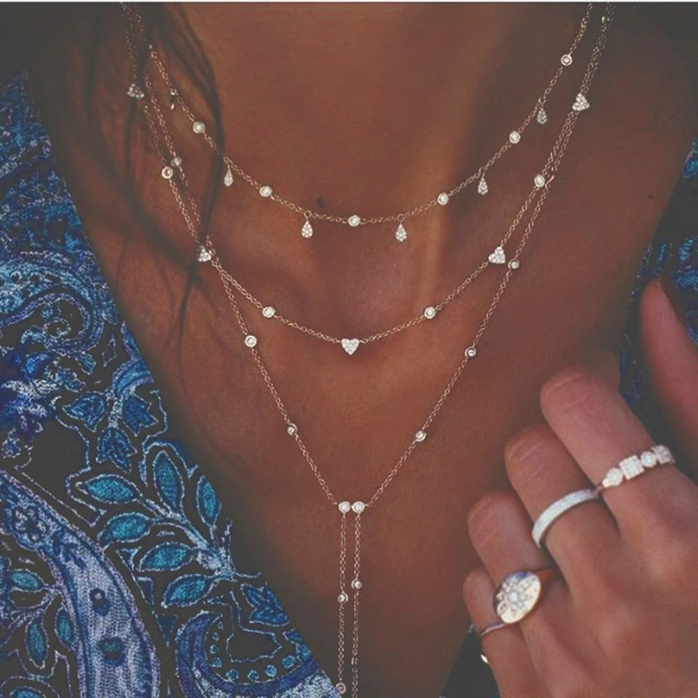 New Moon -  Crystal Geometry Necklace Set