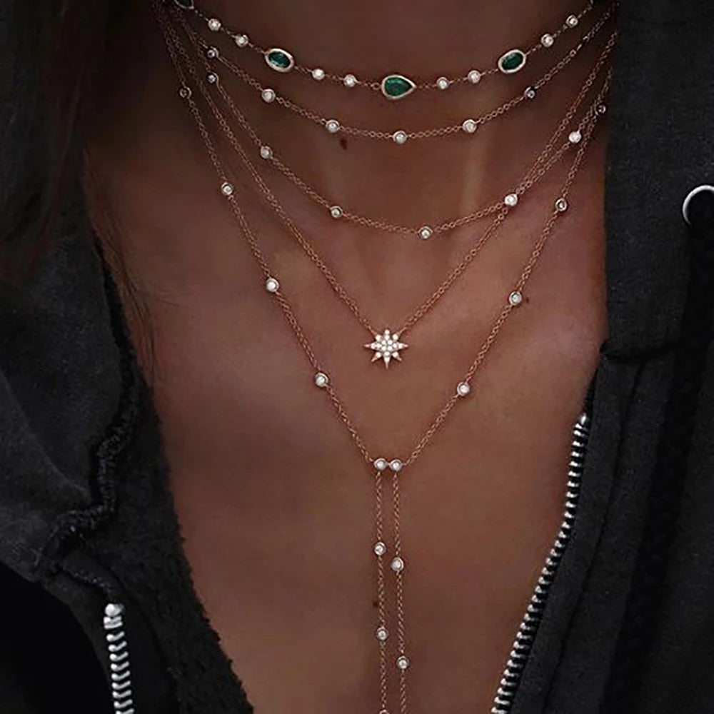 New Moon -  Crystal Geometry Necklace Set