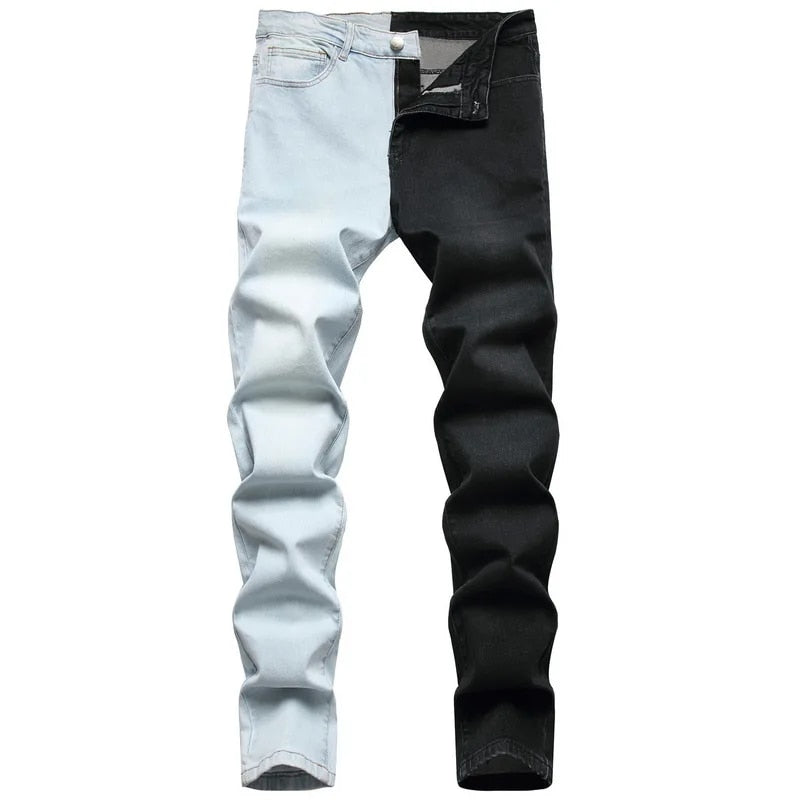 Two-Faced - Trendy Color-Block Stretch Jeans