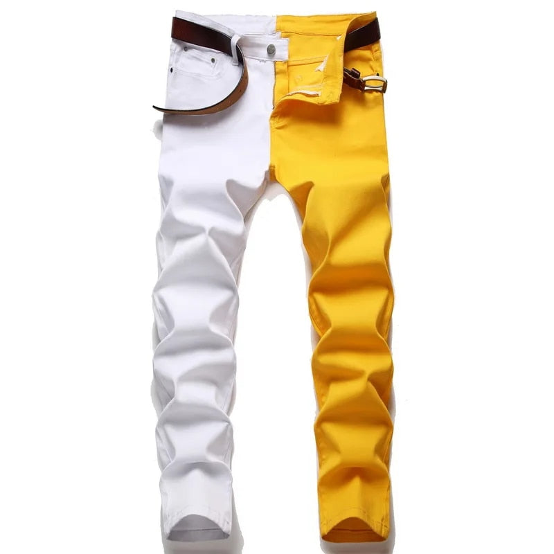 Two-Faced - Trendy Color-Block Stretch Jeans