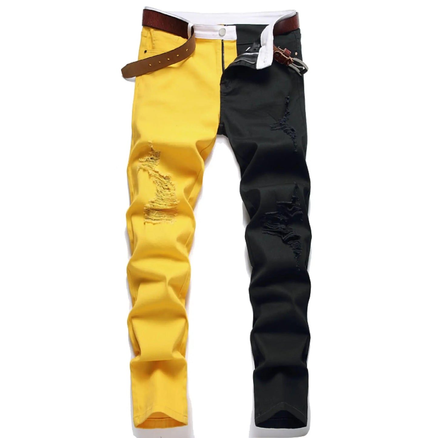 Two-Faced - Trendy Color-Block Stretch Jeans