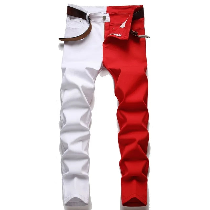 Two-Faced - Trendy Color-Block Stretch Jeans