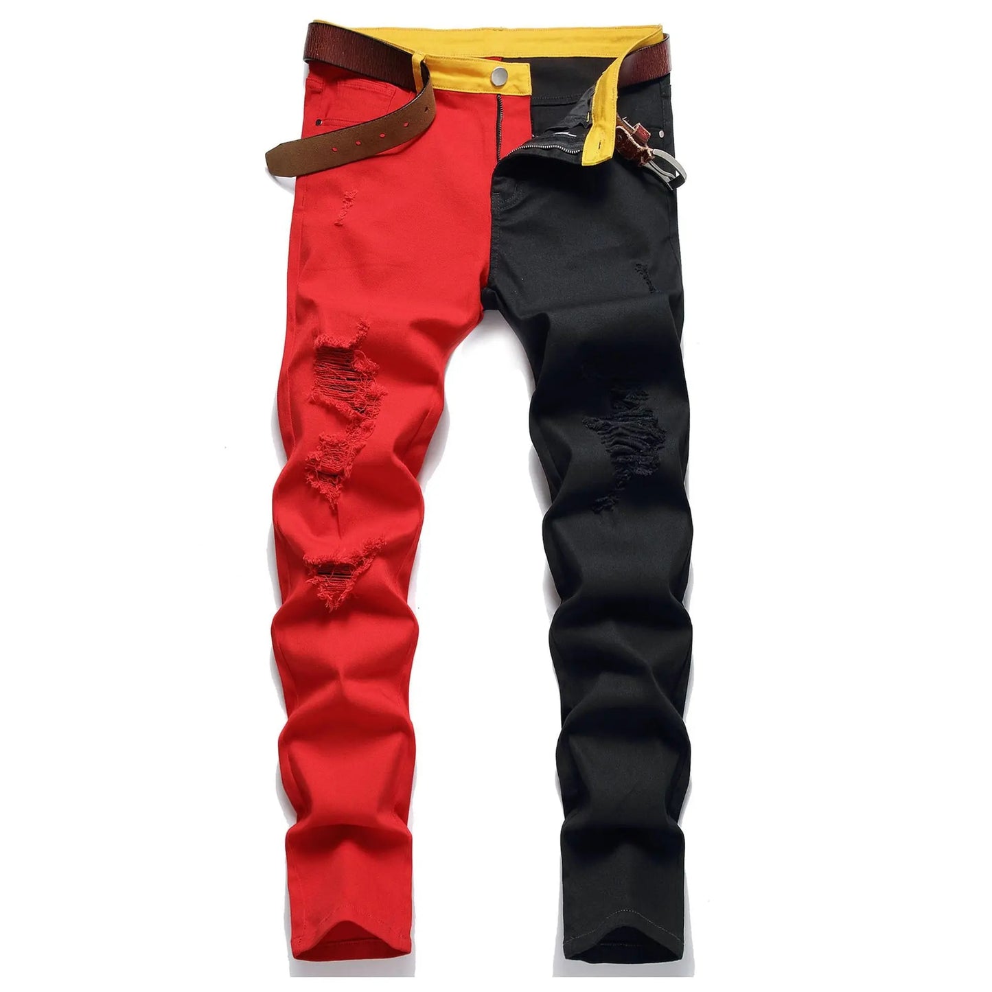 Two-Faced - Trendy Color-Block Stretch Jeans