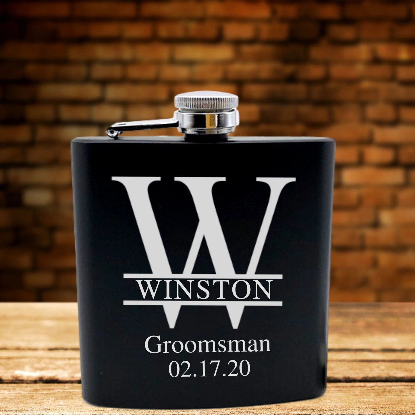 Best Man - Personalized 6 oz Stainless Steel  Flask