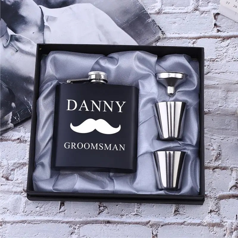 Best Man - Personalized 6 oz Stainless Steel  Flask