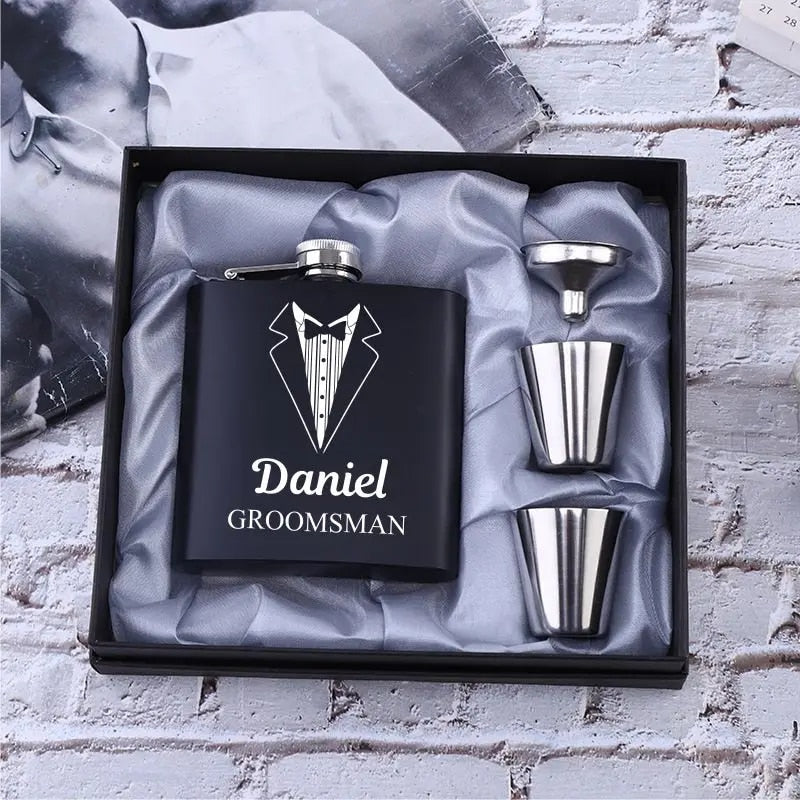 Best Man - Personalized 6 oz Stainless Steel  Flask