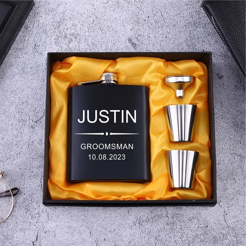 Personalized 6 oz. Stainless Steel Flask