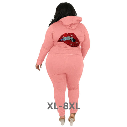 Shawna - Casual Plus Size Hoodie Sweatsuit