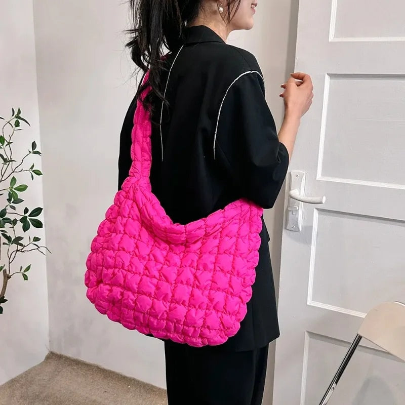 In The Cloud - Women's Quilted Padded Crossbody Cloud Shoulder Bag