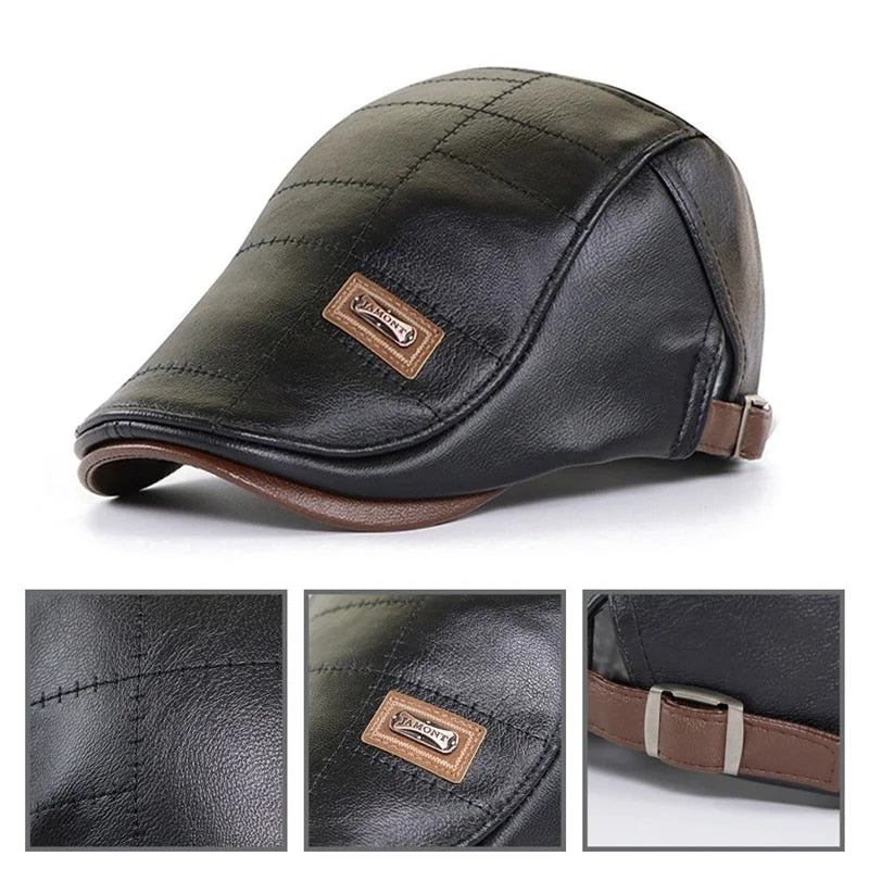 Retro Men's Leather Beret