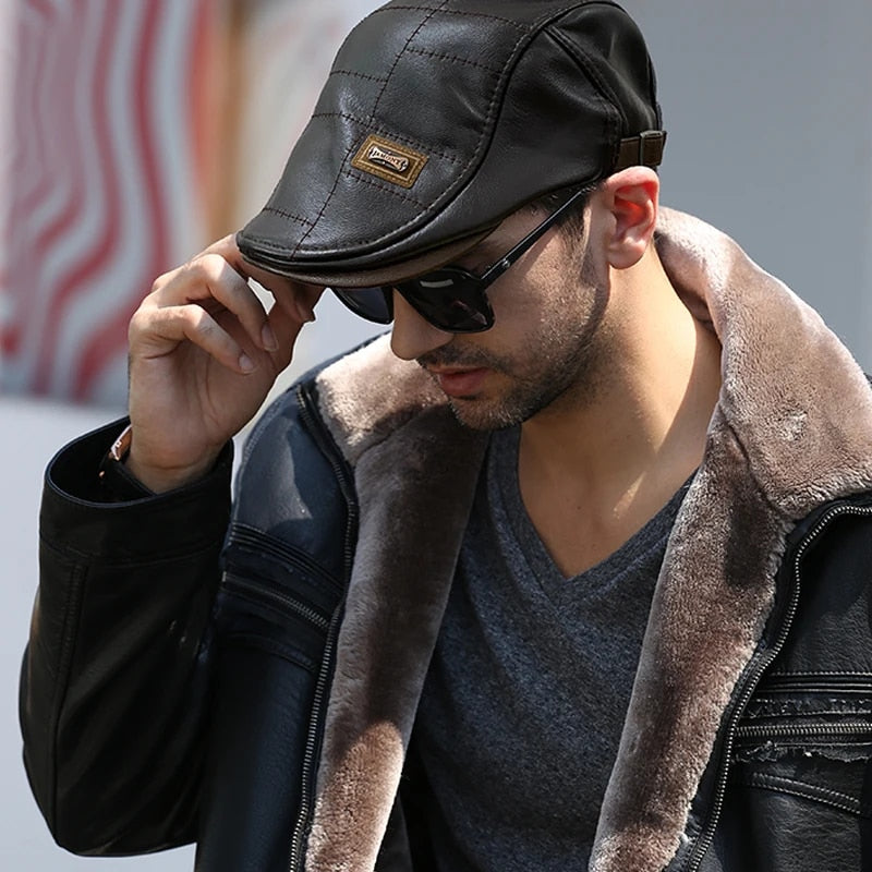 Retro Men's Leather Beret