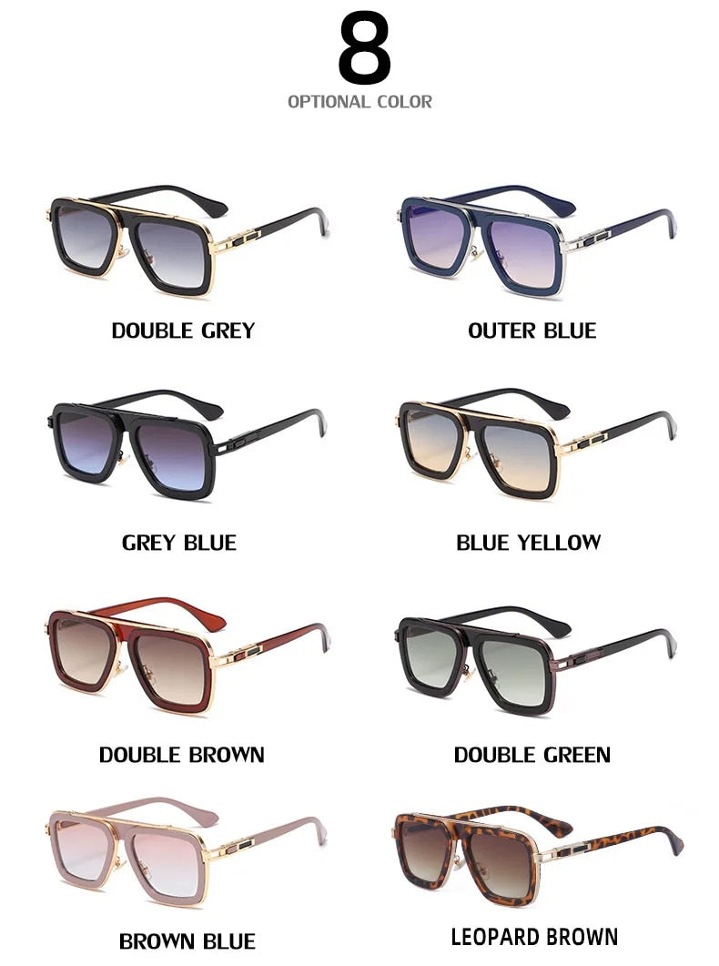 Men's Designer Retro Square Sunglasses
