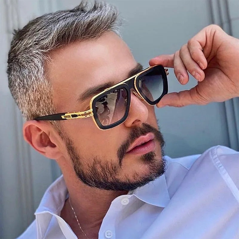 Men's Designer Retro Square Sunglasses