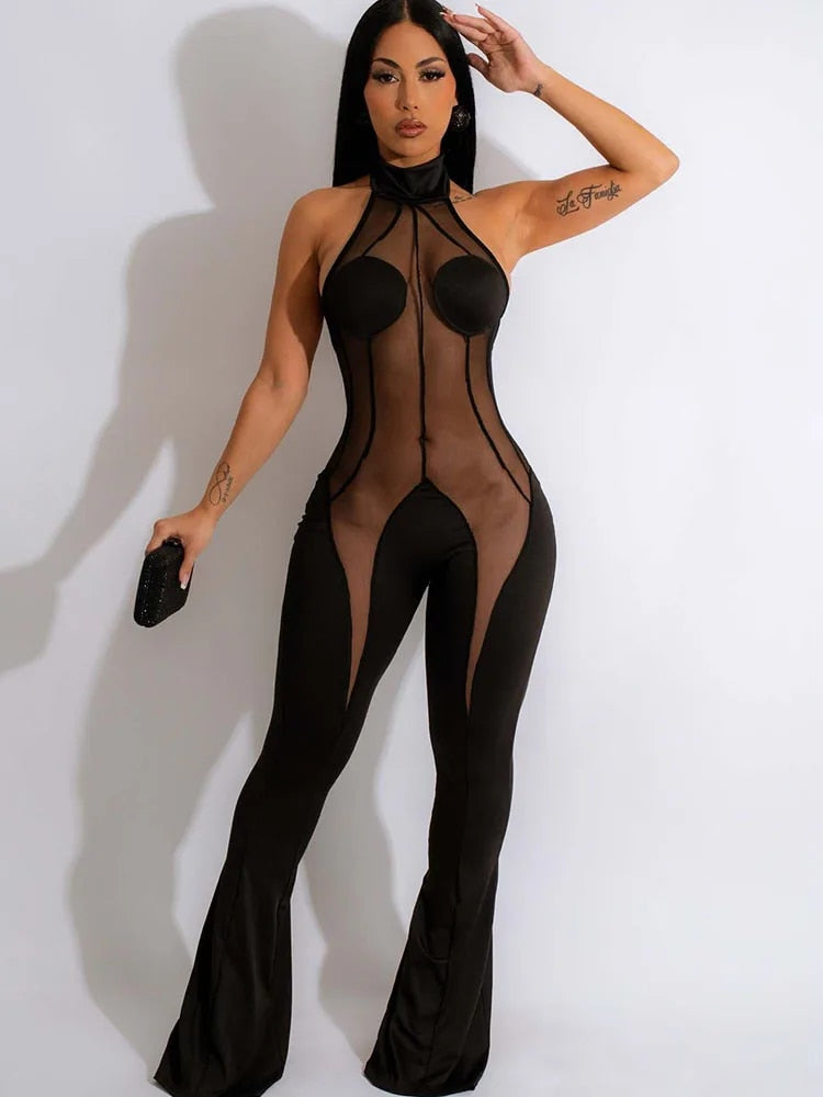 Nanette - Mesh Backless Jumpsuit