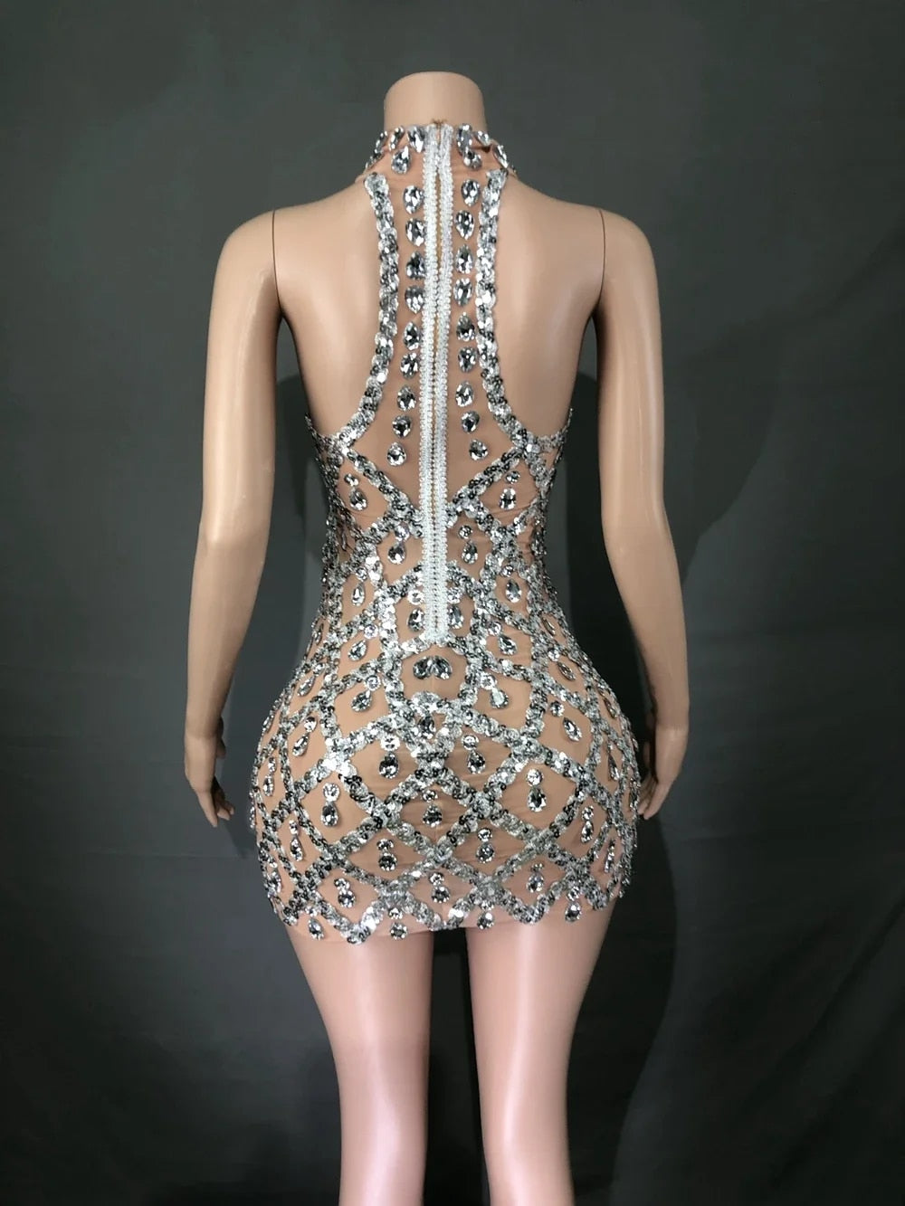 No Stone Unturned - Luxurious Sexy Crystal Embellished Evening Dress