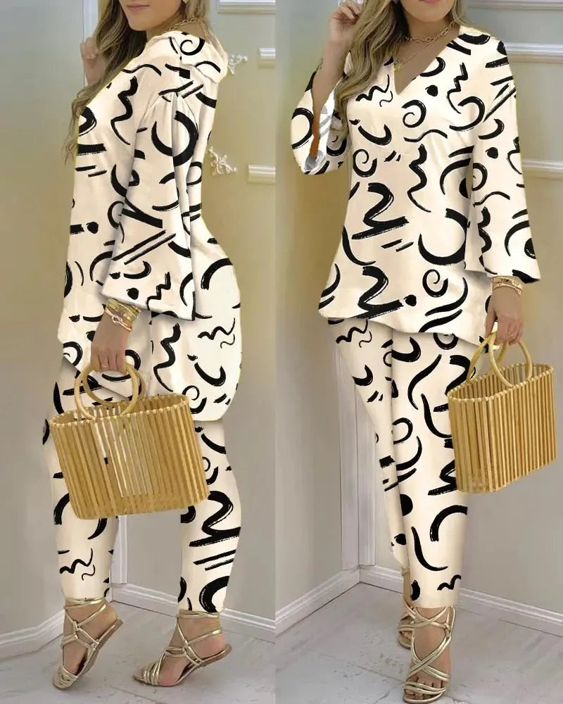 Pattern Of Behavior - Women's Two-Piece Pants Set