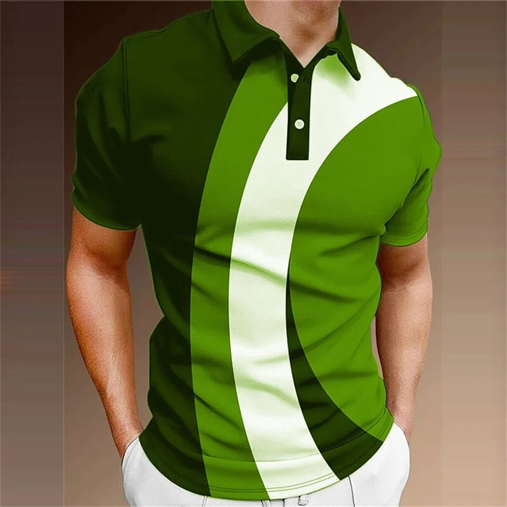 Men's Casual 3D Print Polo Shirt