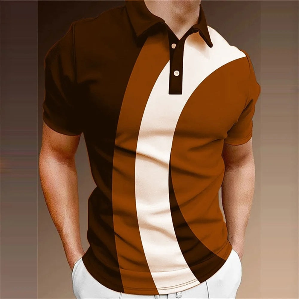 Men's Casual 3D Print Polo Shirt