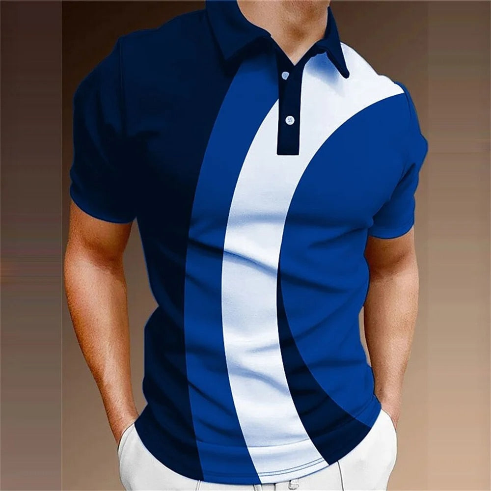 Men's Casual 3D Print Polo Shirt