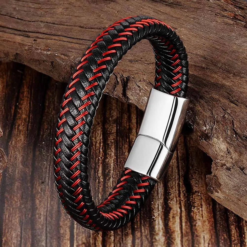 Trendy Men's Braided Leather Rope Bracelet