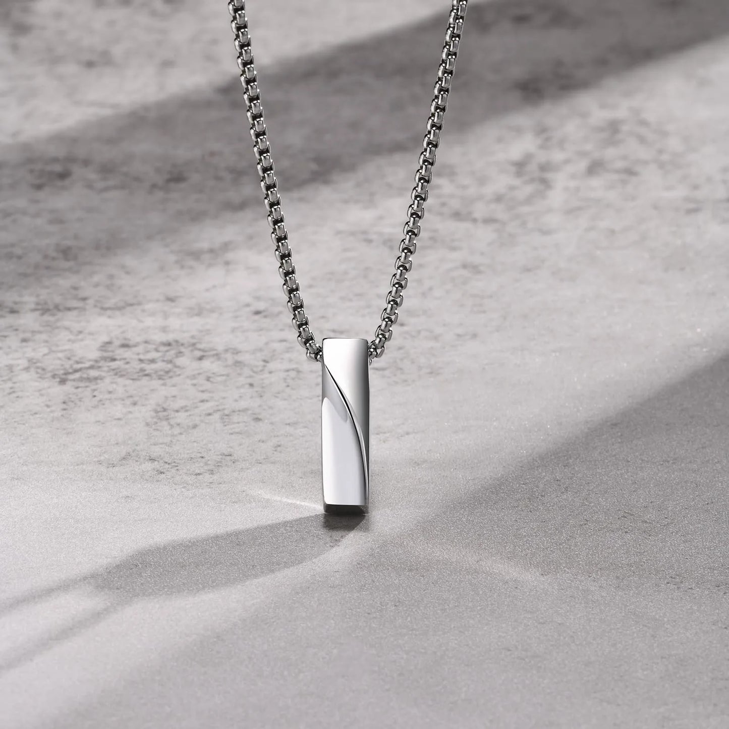 Stainless Steel Möbius Bar Pendant Necklaces