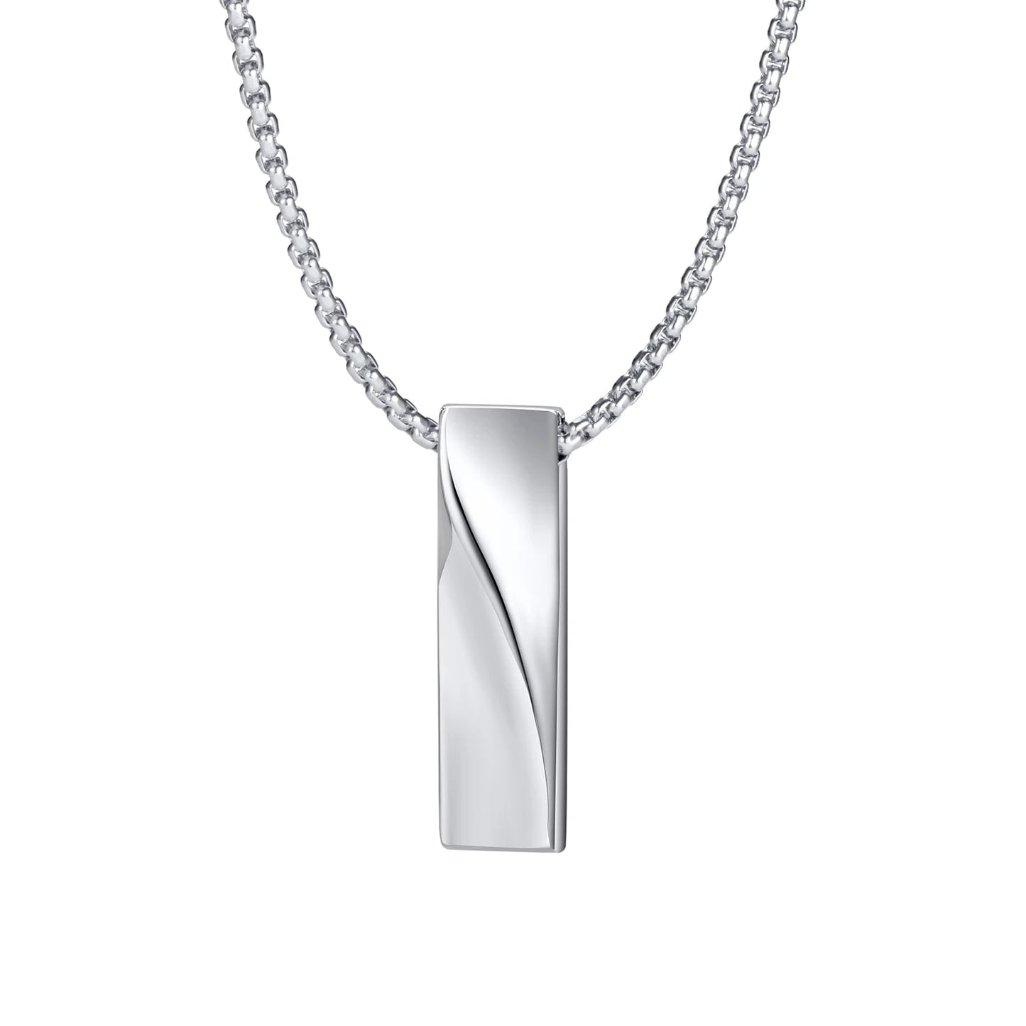 Stainless Steel Möbius Bar Pendant Necklaces