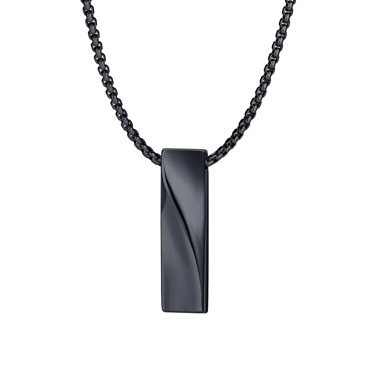 Stainless Steel Möbius Bar Pendant Necklaces