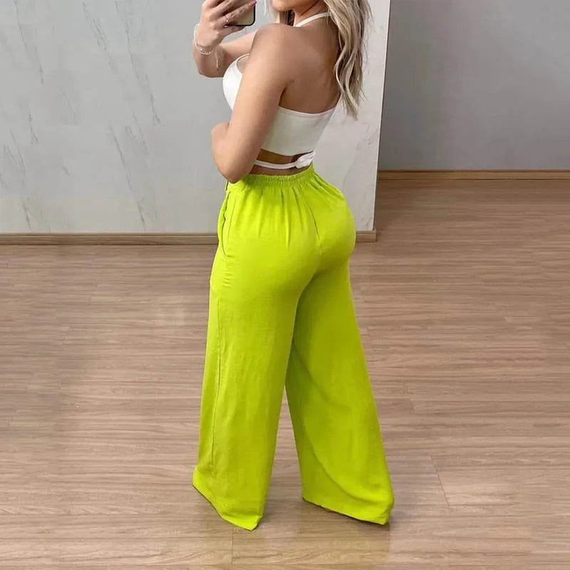 Limelight - Sexy Two-piece Halter Pants Set