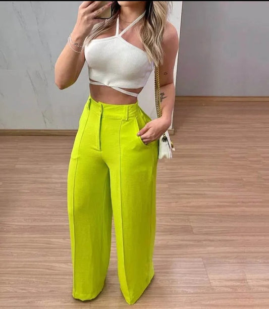 Limelight - Sexy Two-piece Halter Pants Set