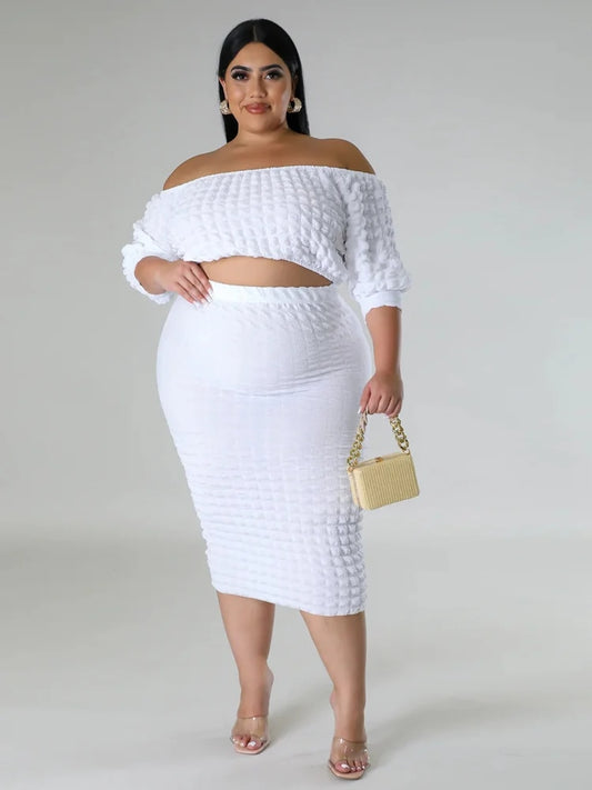 Bubblelicious  - Plus Size Bubble Patterned Skirt Sets