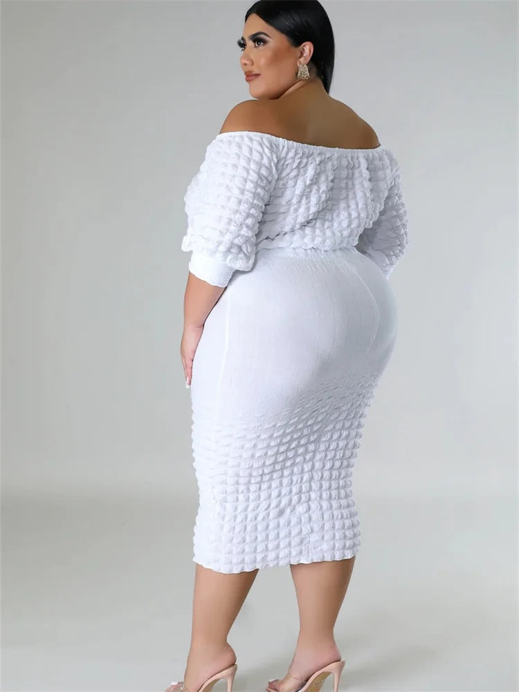 Bubblelicious  - Plus Size Bubble Patterned Skirt Sets