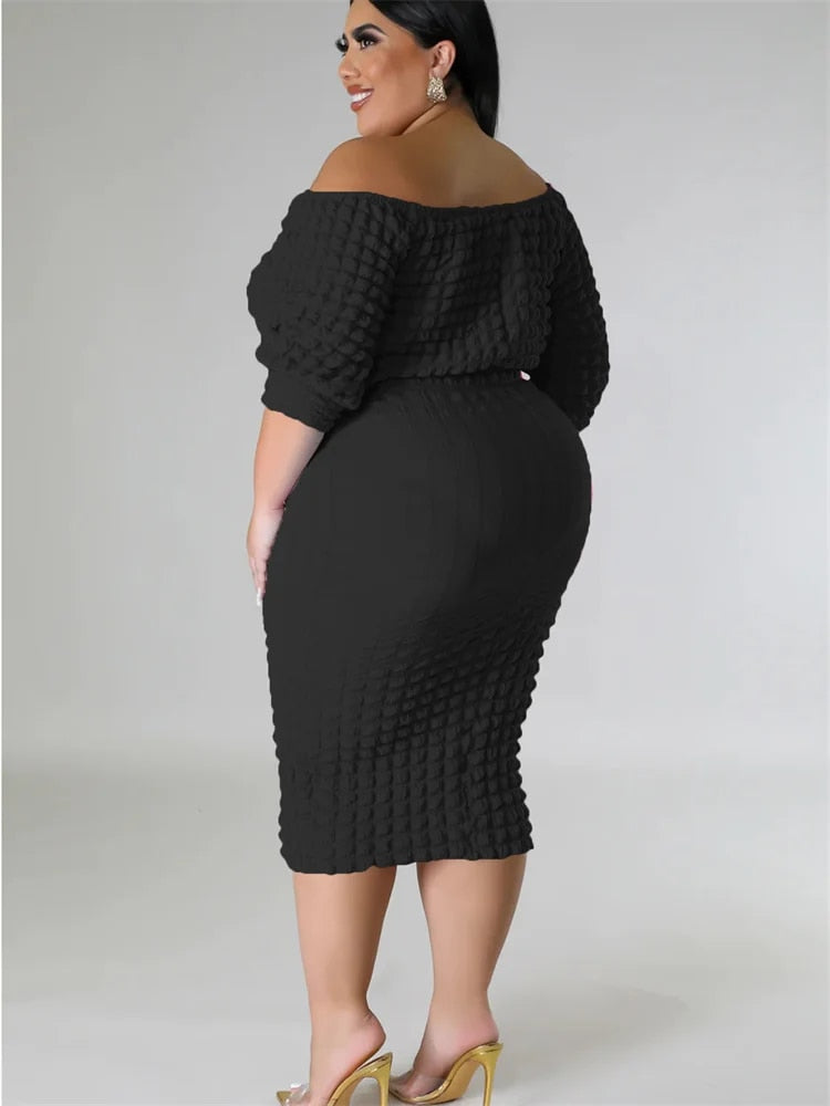 Bubblelicious  - Plus Size Bubble Patterned Skirt Sets