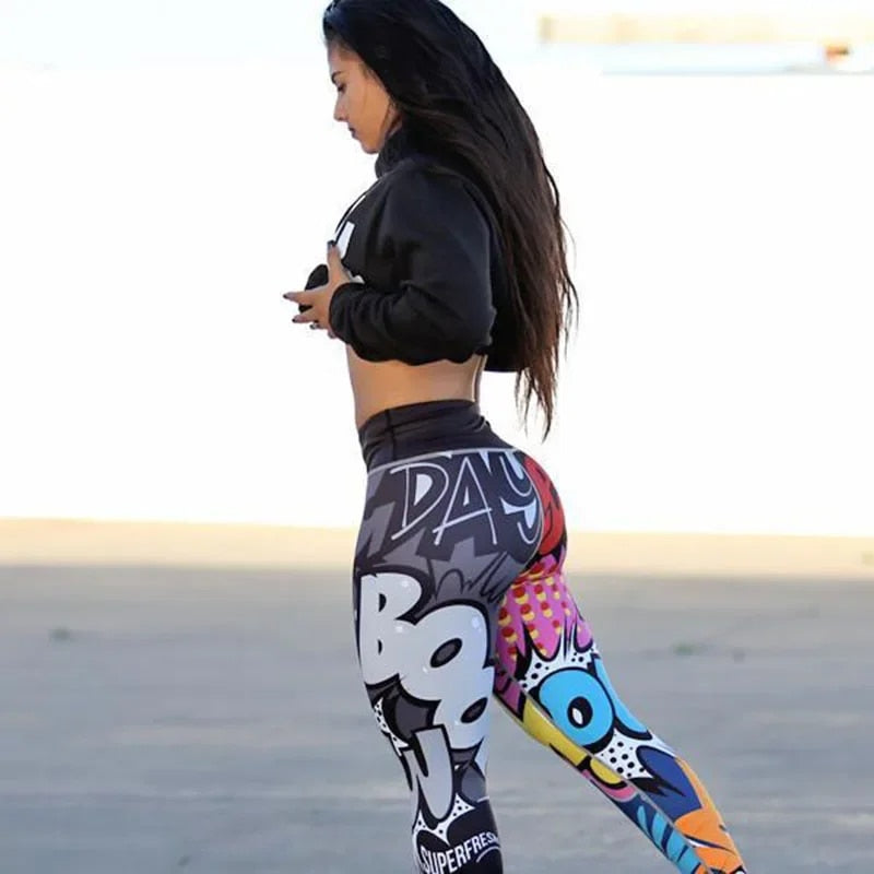 Boom Like an 808 - Ladies' Digital Print Butt-Lifting Fitness Leggings