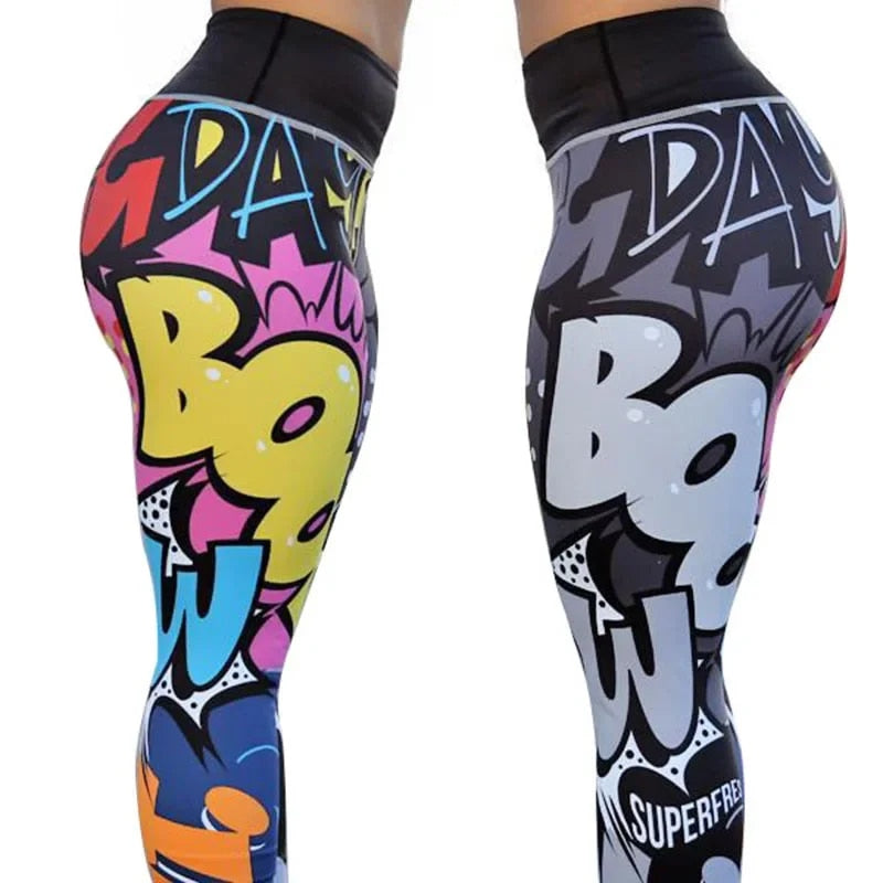 Boom Like an 808 - Ladies' Digital Print Butt-Lifting Fitness Leggings