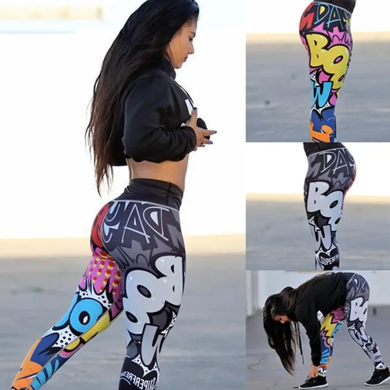 Boom Like an 808 - Ladies' Digital Print Butt-Lifting Fitness Leggings