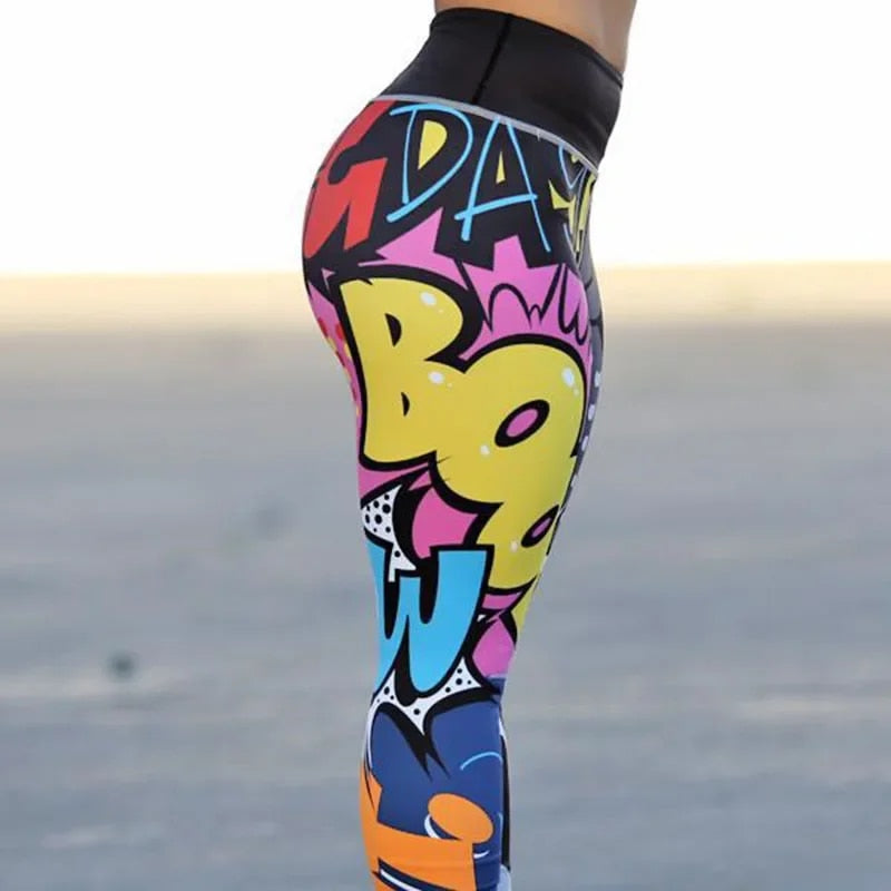 Boom Like an 808 - Ladies' Digital Print Butt-Lifting Fitness Leggings