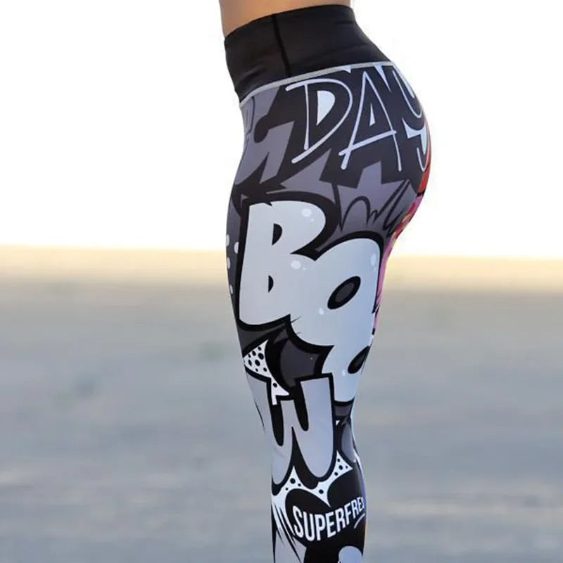 Boom Like an 808 - Ladies' Digital Print Butt-Lifting Fitness Leggings