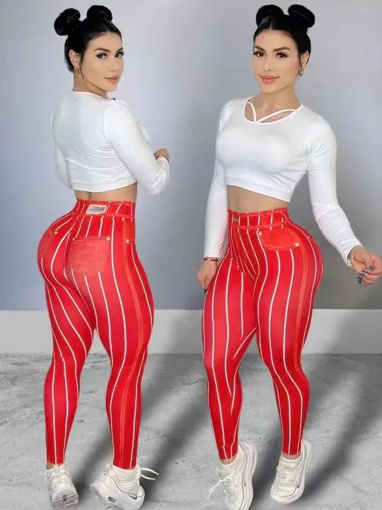 Lydia - Women's Sexy Striped Print Butt-Lifting High-Waist Leggings