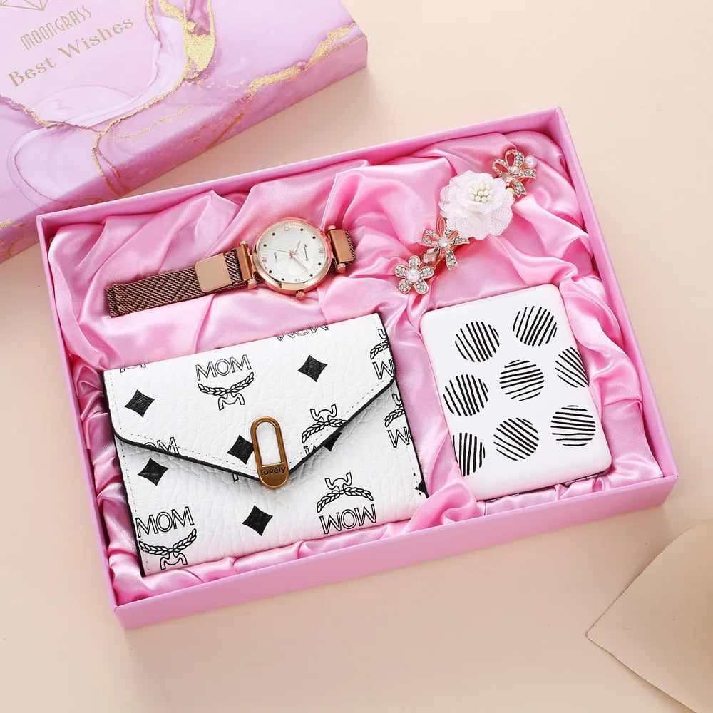 Women's Fashion Quartz Watch Wallet Gift Set