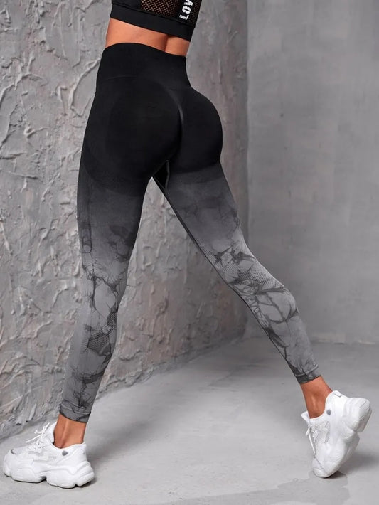 Let's Get Physical - High Waist-Waist Tye-Die Sports Leggings