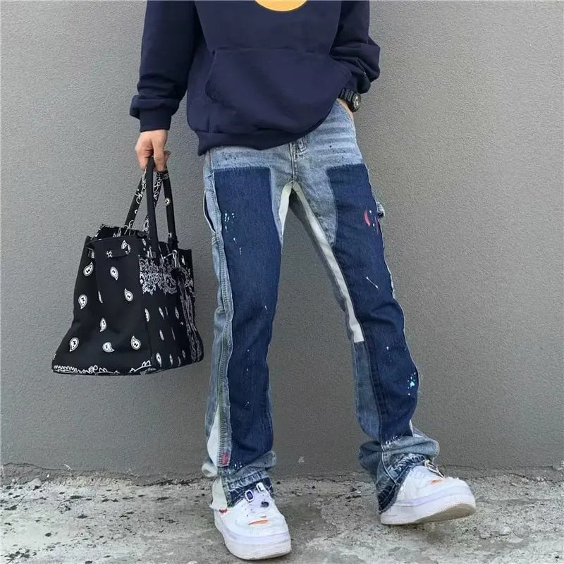 Baggy Painted Cargo Jeans